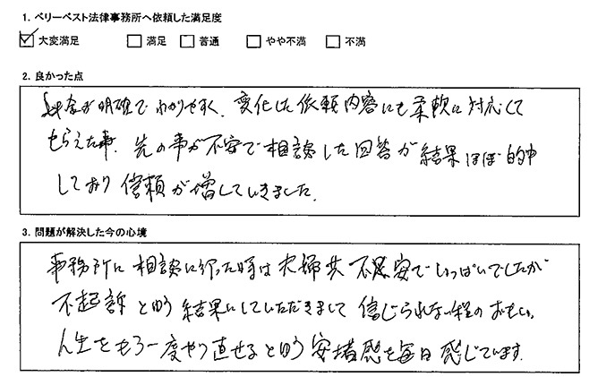 料金がわかりやすく、また柔軟な対応をしていただき感謝しております